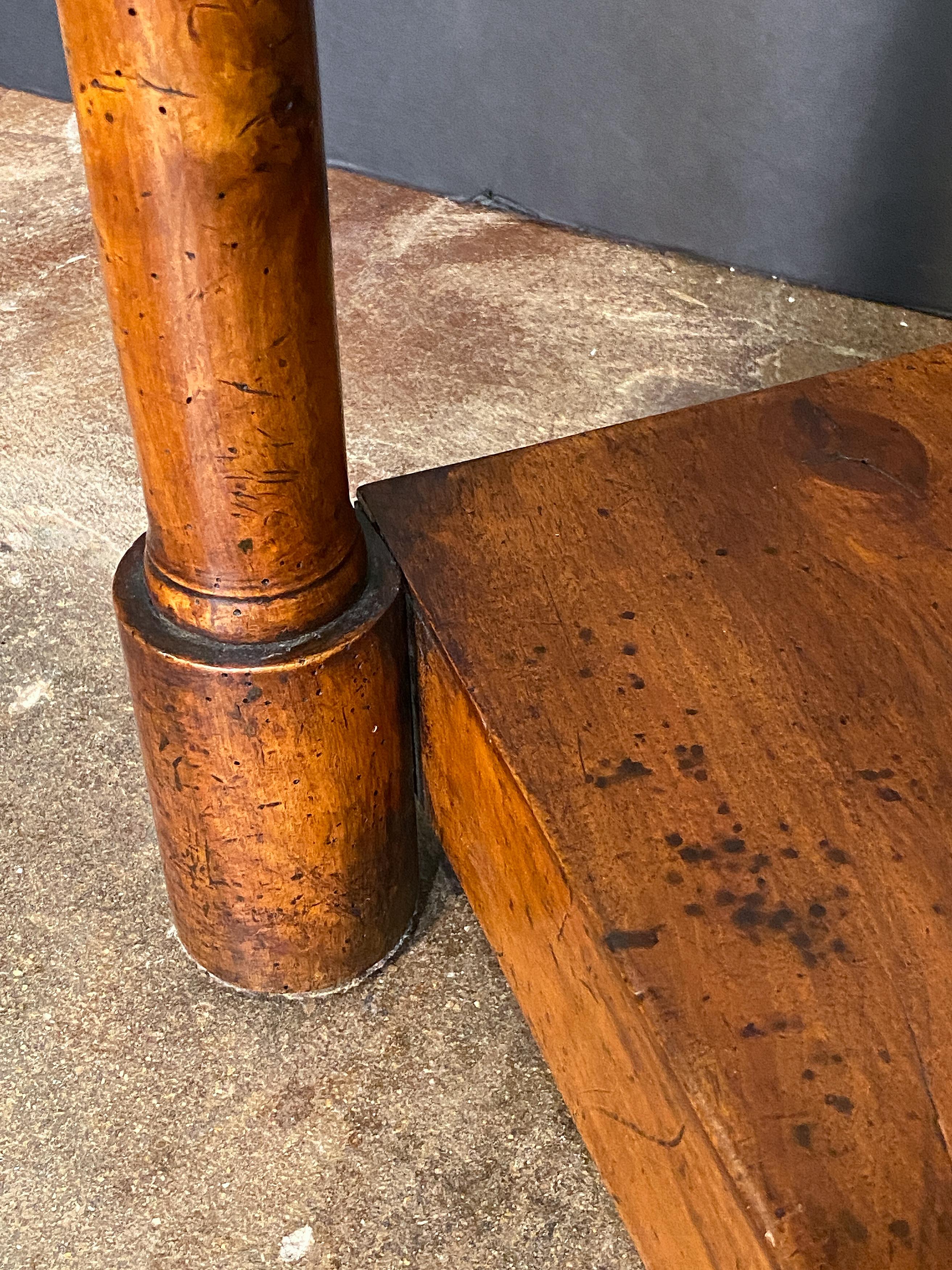 French Empire Console Table of Flame Mahogany with Marble Top For Sale 9