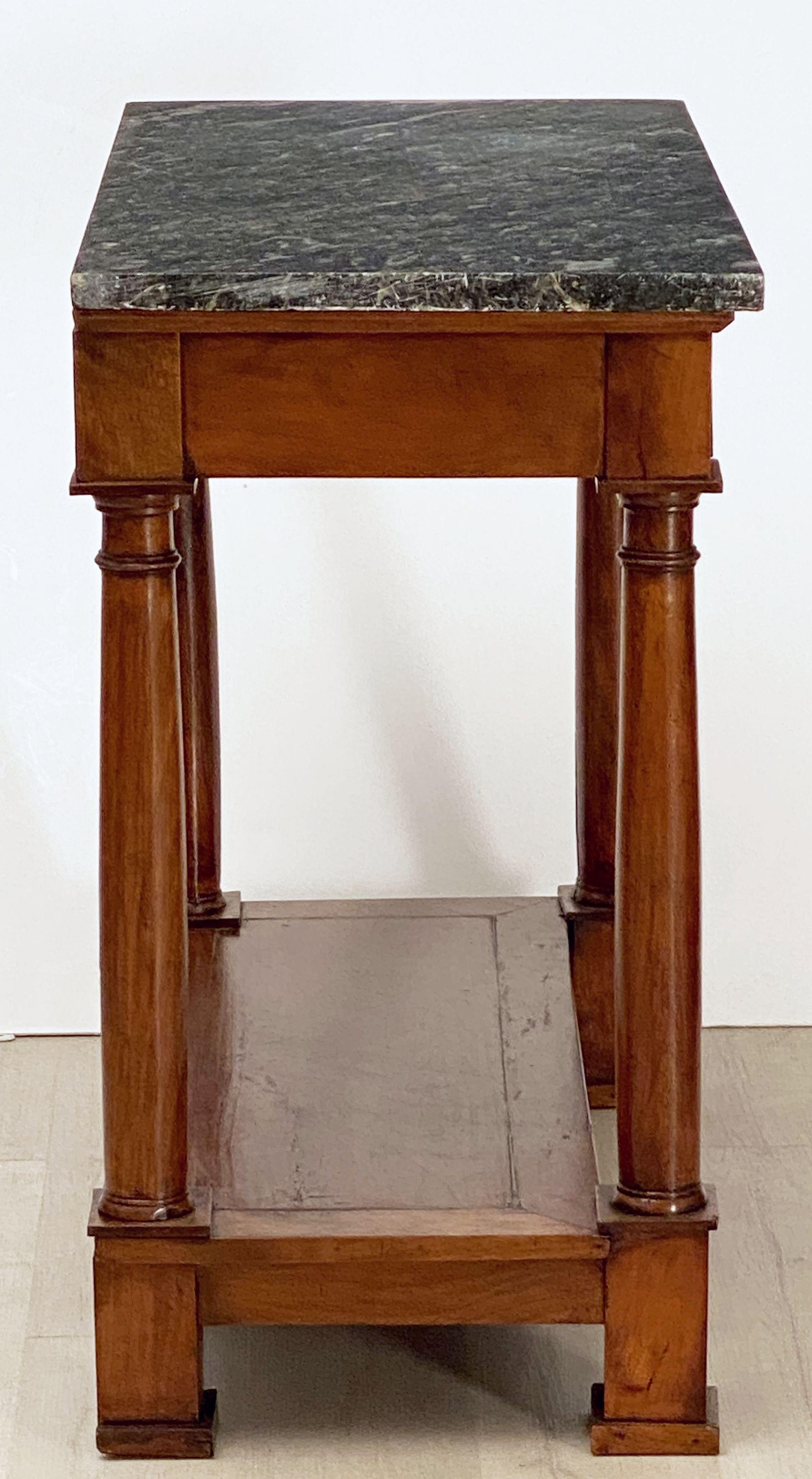 Konsolentisch aus Mahagoni im französischen Empire-Stil mit Marmorplatte 5