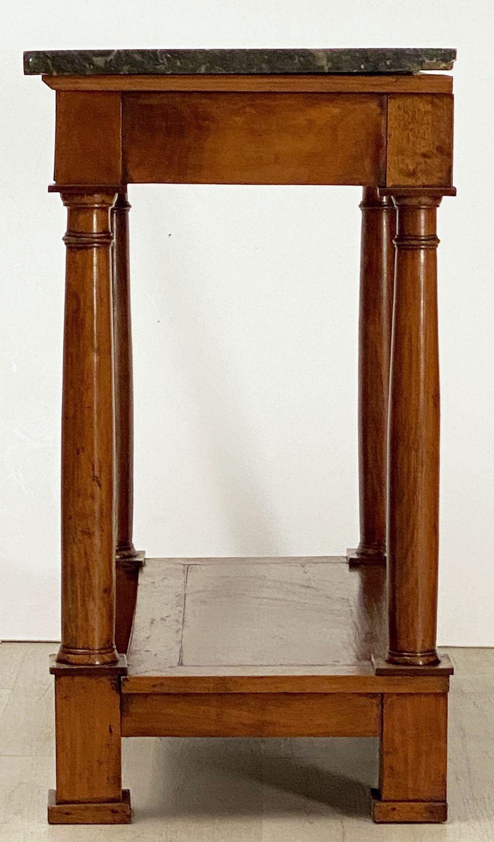 Konsolentisch aus Mahagoni im französischen Empire-Stil mit Marmorplatte 9