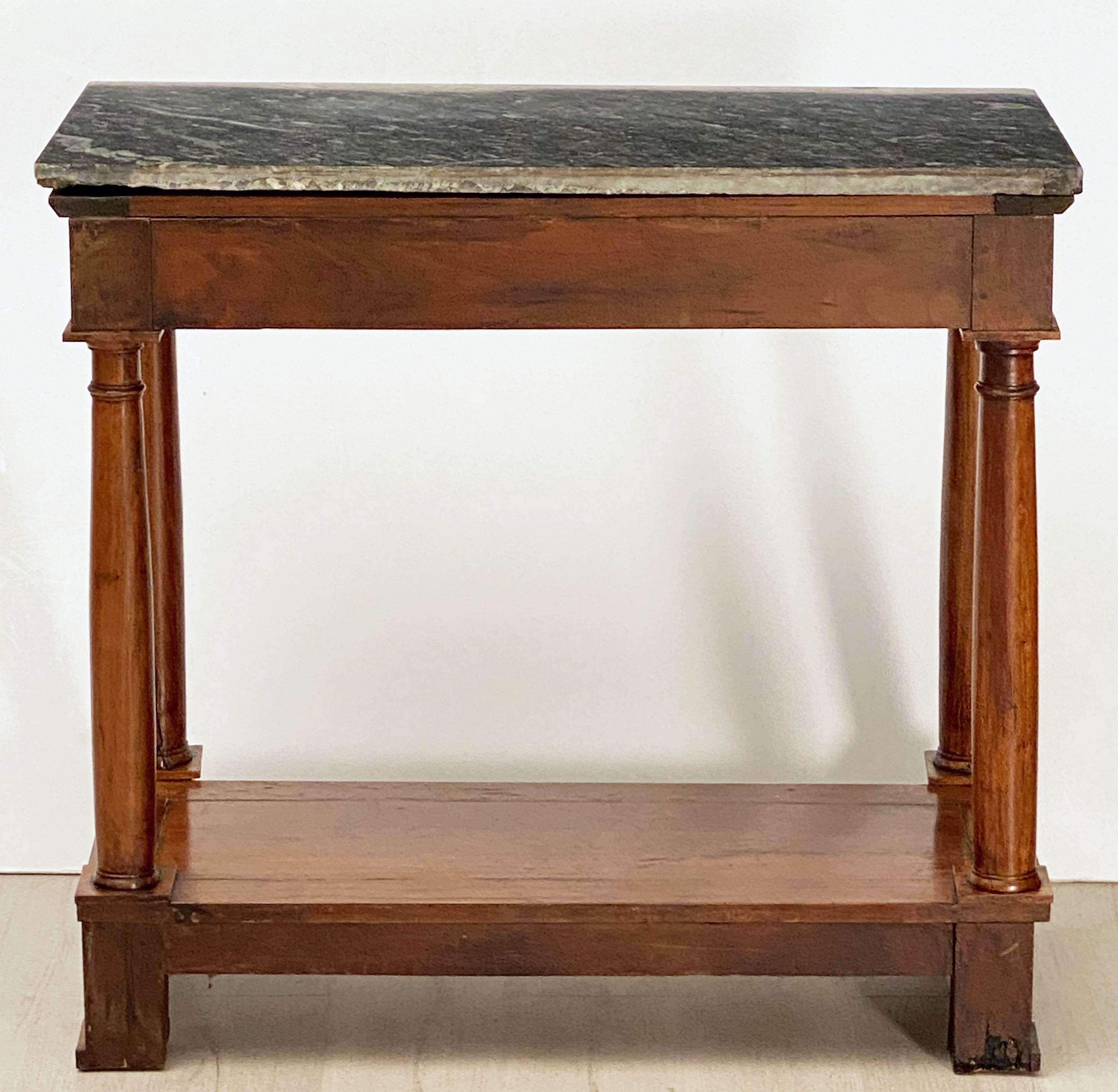 French Empire Console Table of Mahogany with Marble Top 12