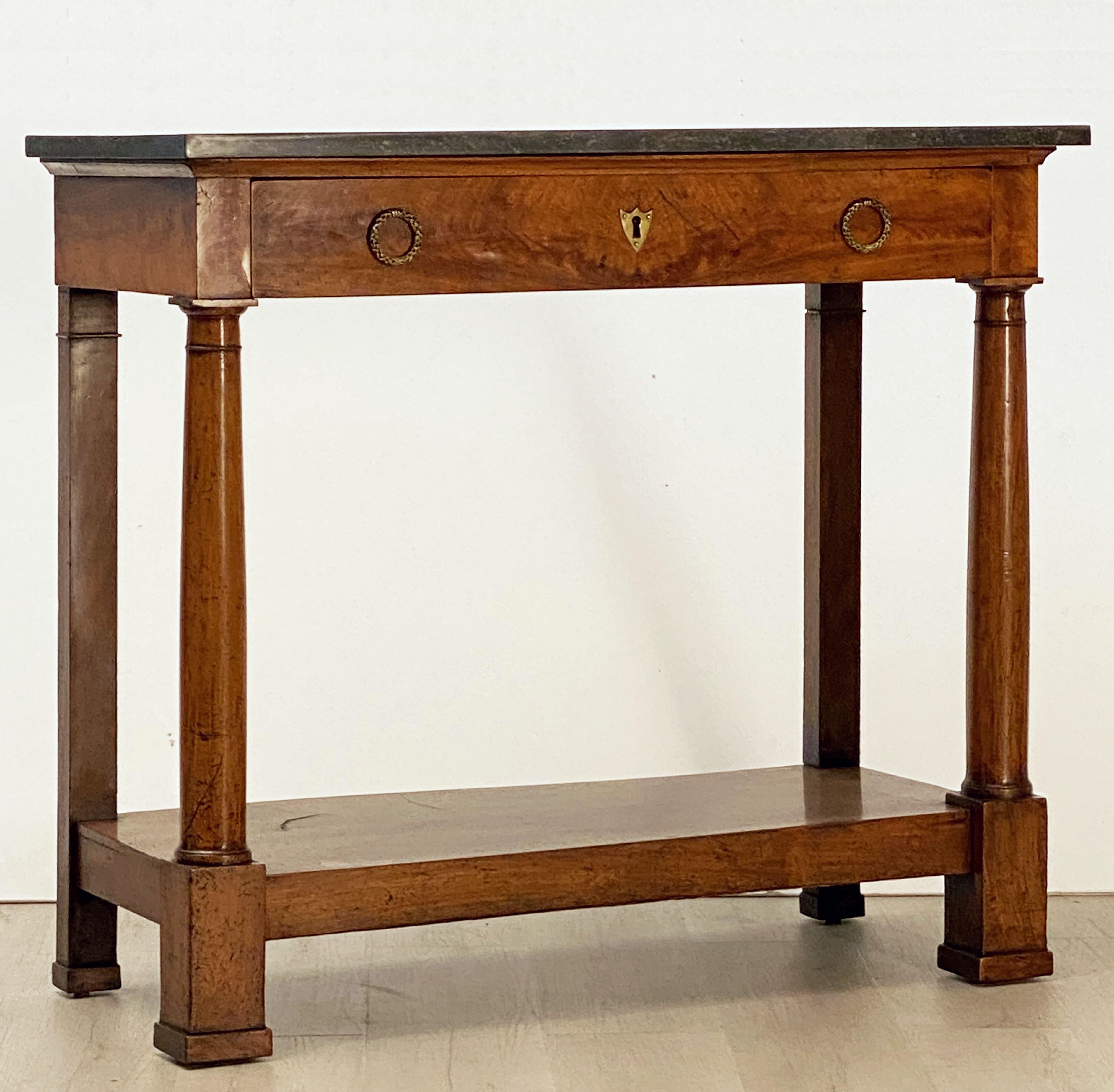 French Empire Console Table of Mahogany with Marble Top 14