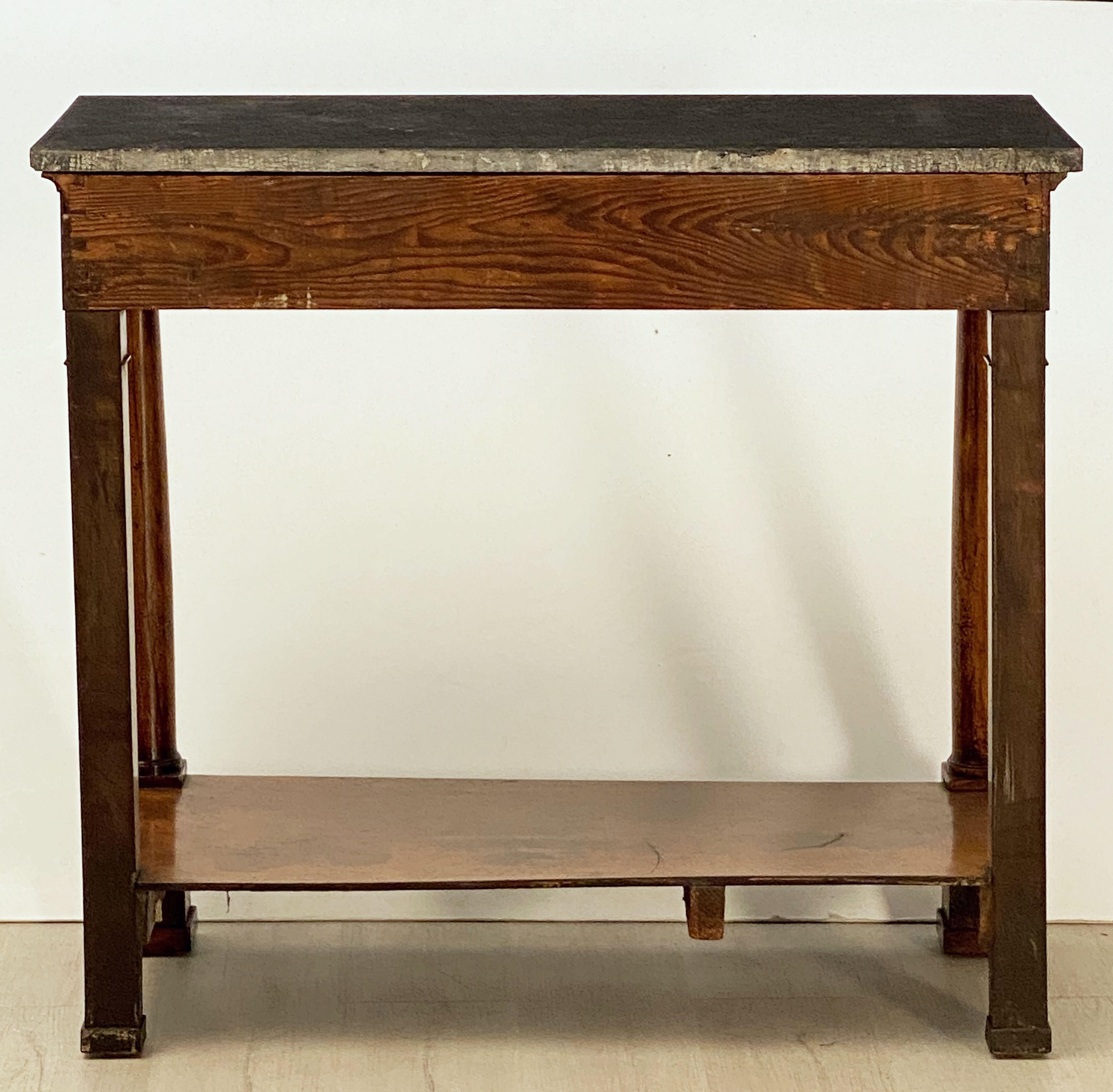 French Empire Console Table of Mahogany with Marble Top 15