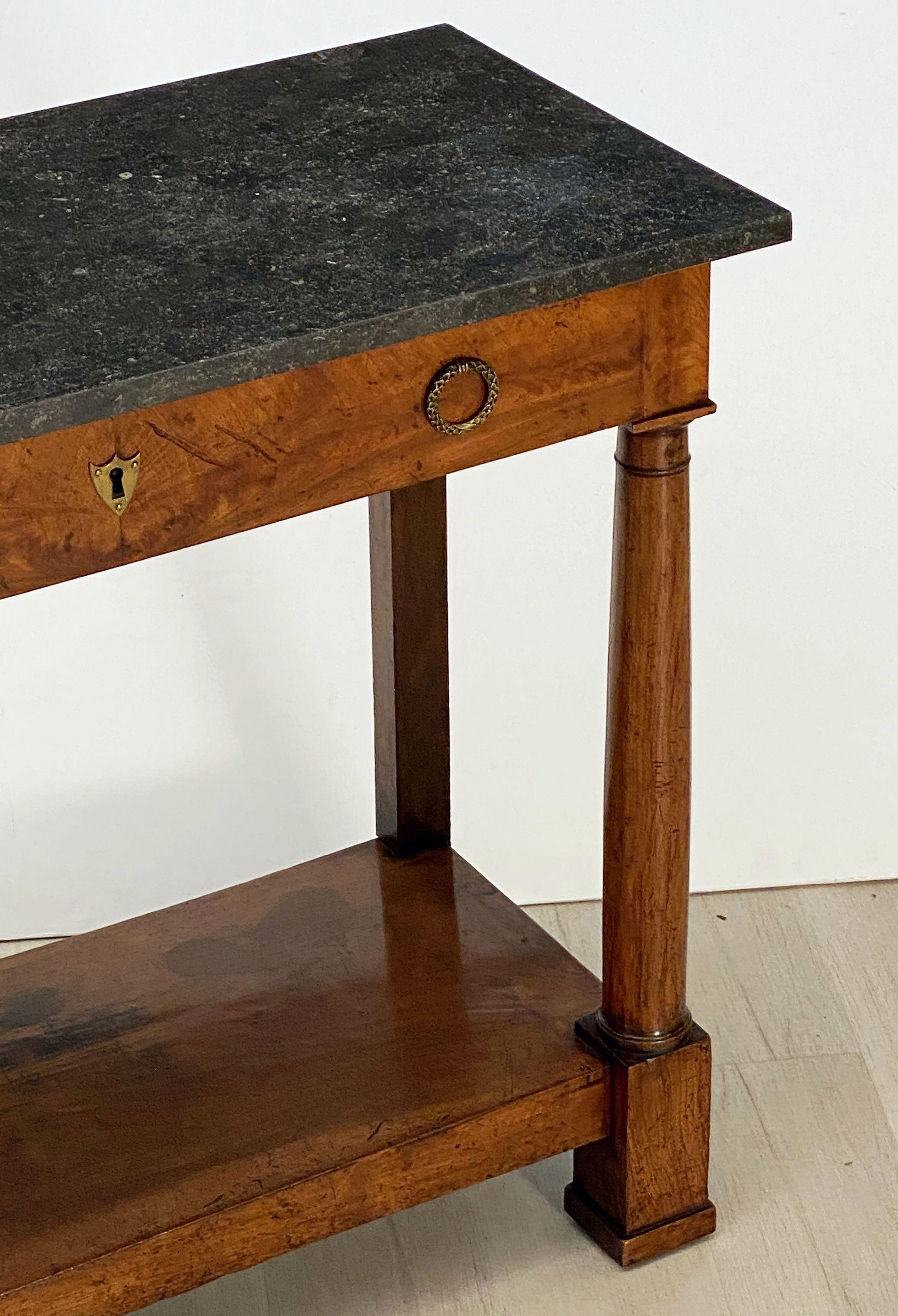French Empire Console Table of Mahogany with Marble Top 3