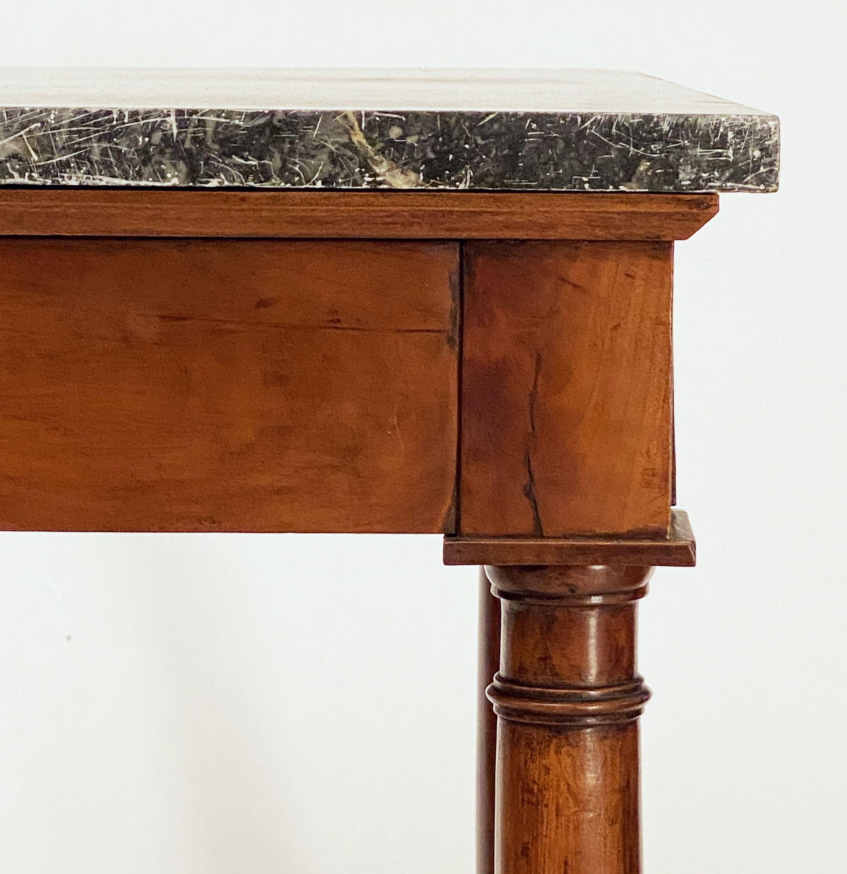 French Empire Console Table of Mahogany with Marble Top 2