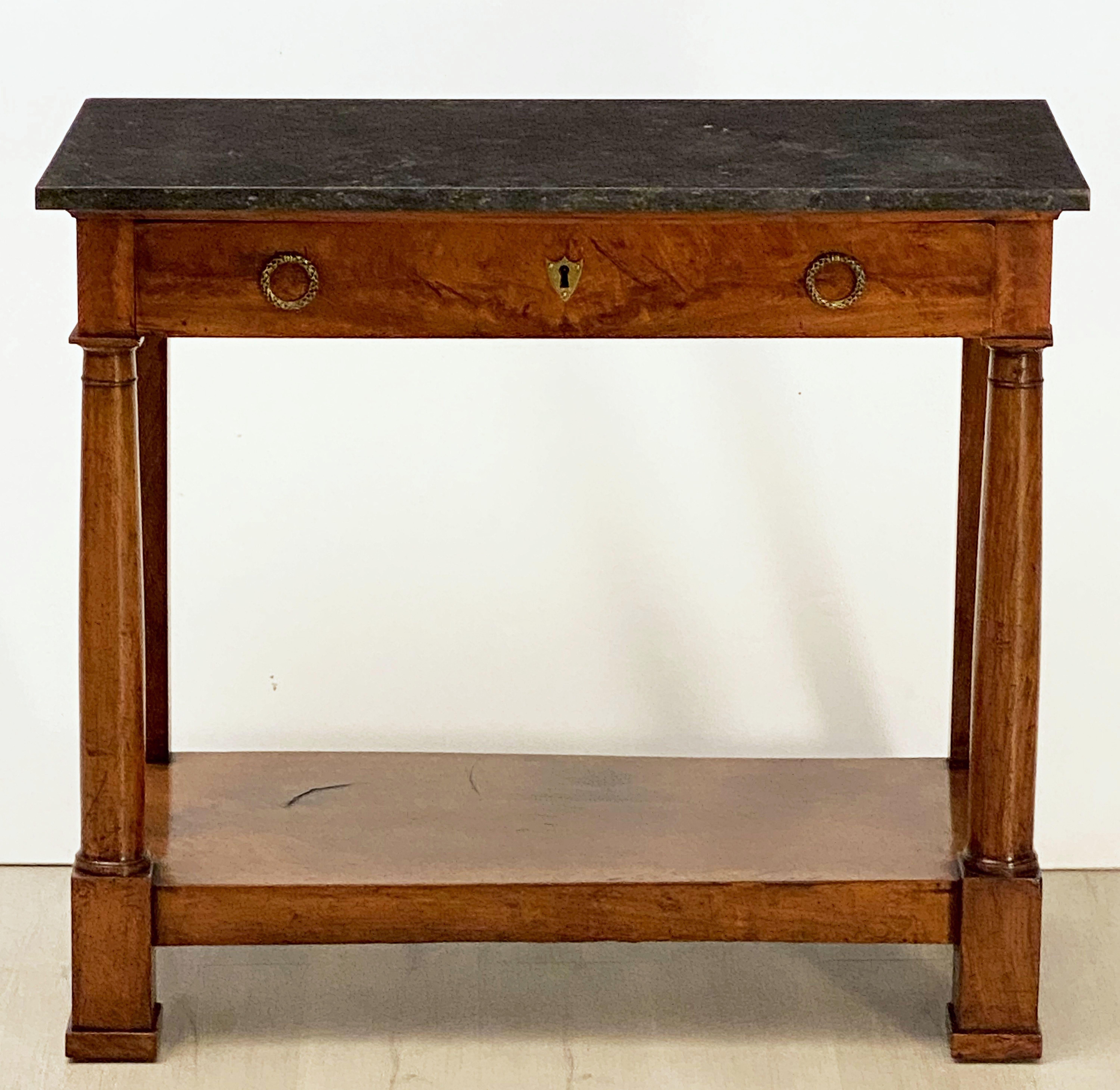 French Empire Console Table of Mahogany with Marble Top 4