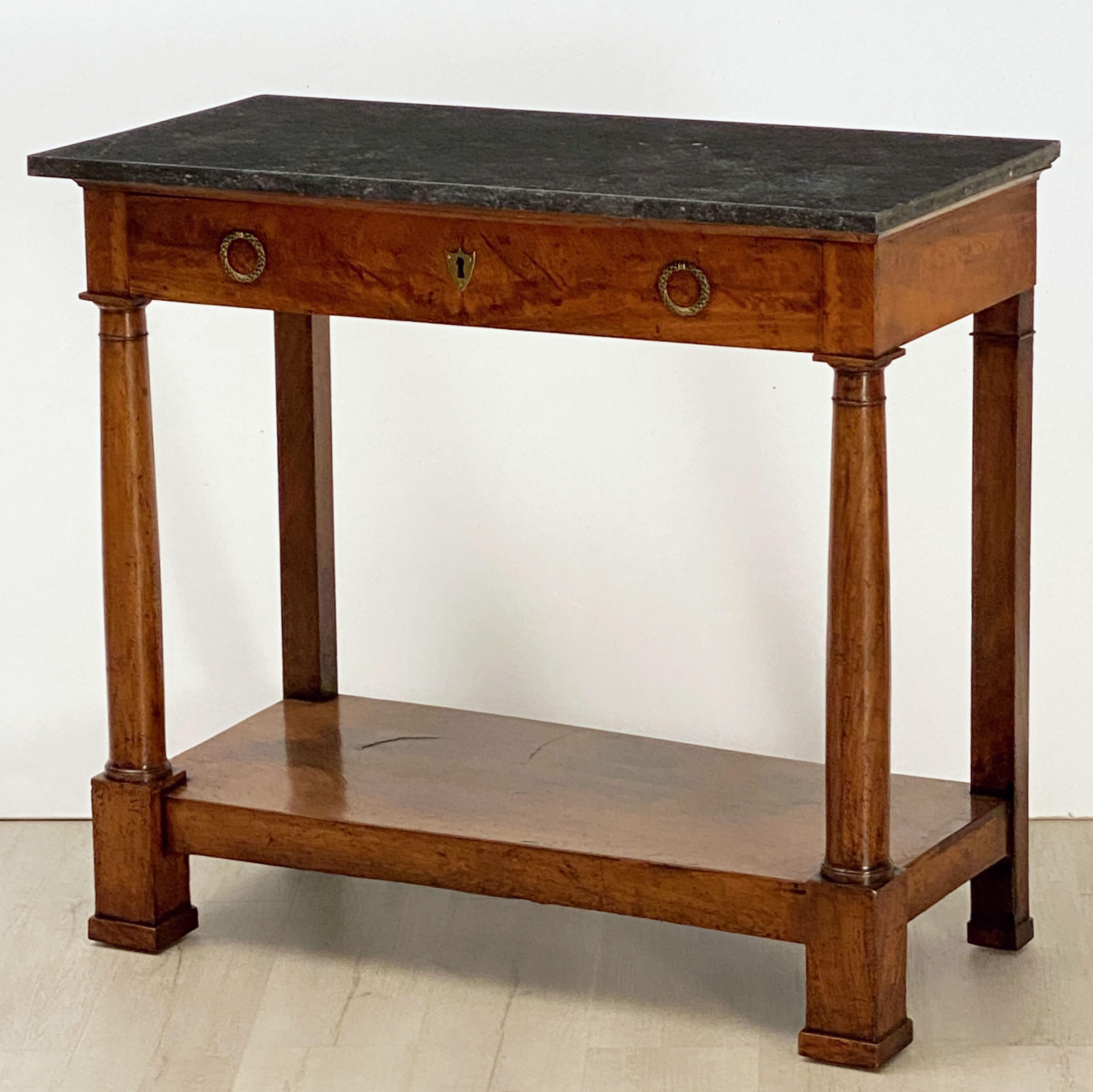 French Empire Console Table of Mahogany with Marble Top 5