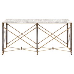 French Empire Console Table with Marble