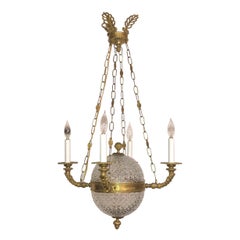 French Empire Crystal Ball Chandelier
