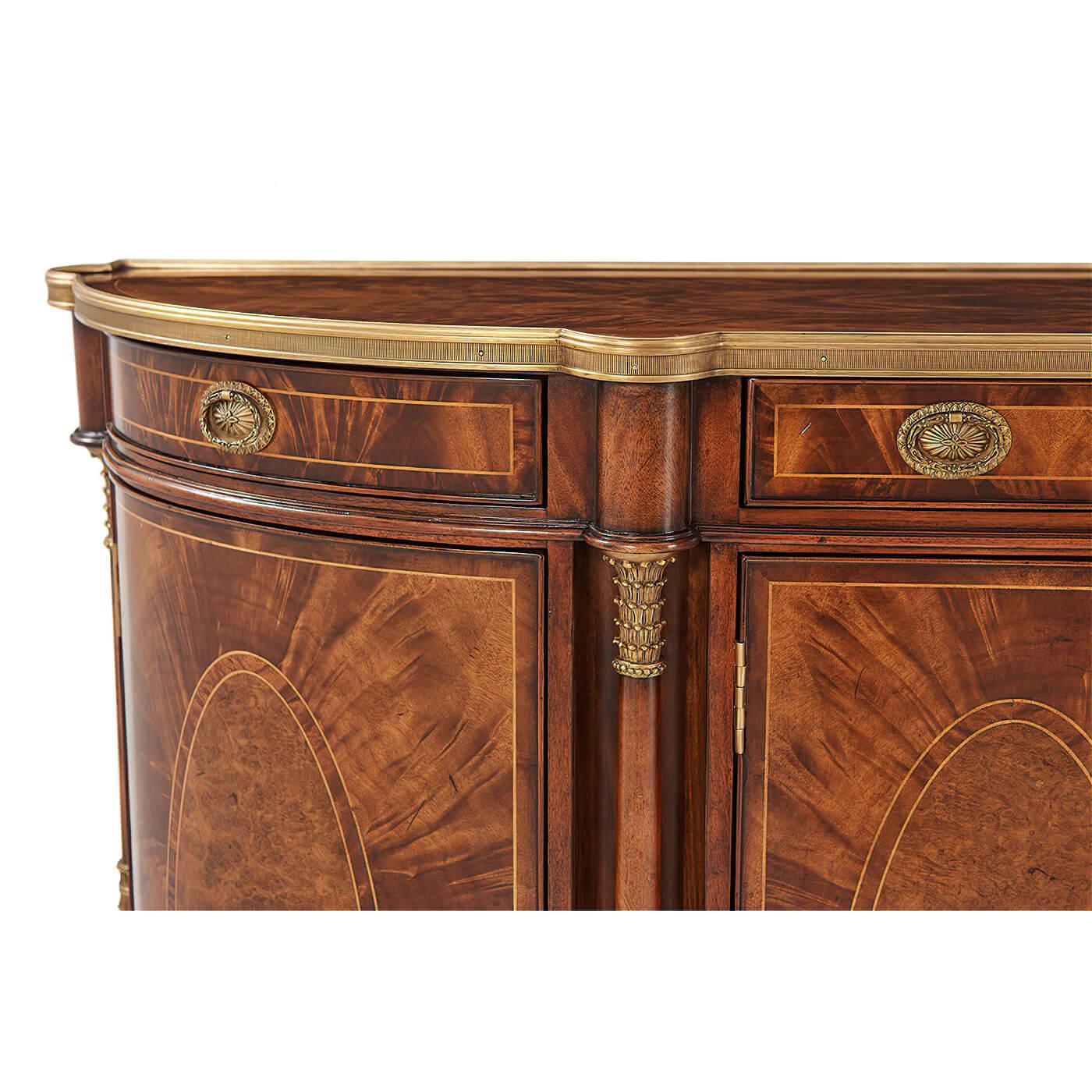 Wood French Empire Demi Lune Buffet For Sale