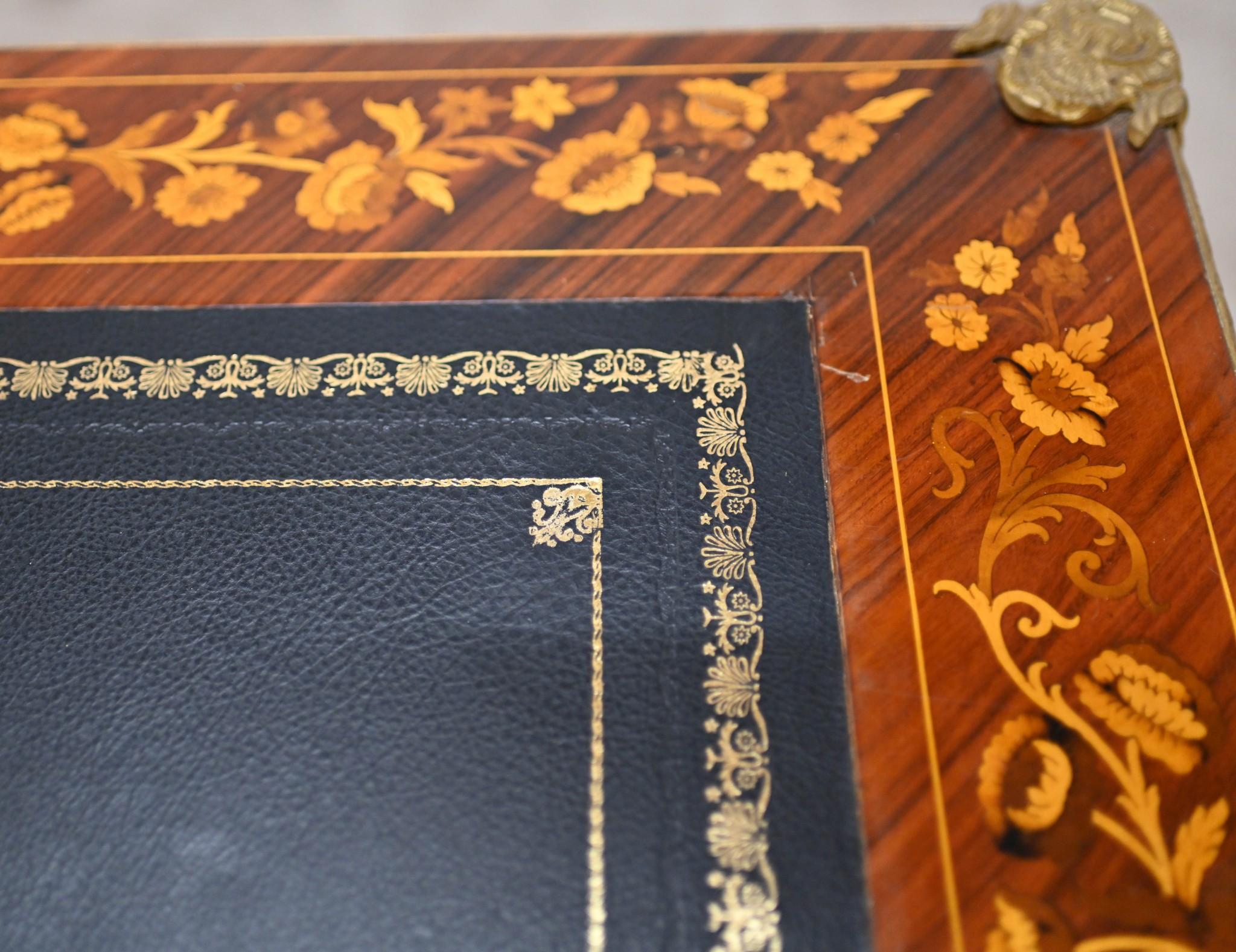 Französisch Empire Schreibtisch Marketerie Inlay Harrods Bureau Plat Schreibtisch (Französische Provence) im Angebot