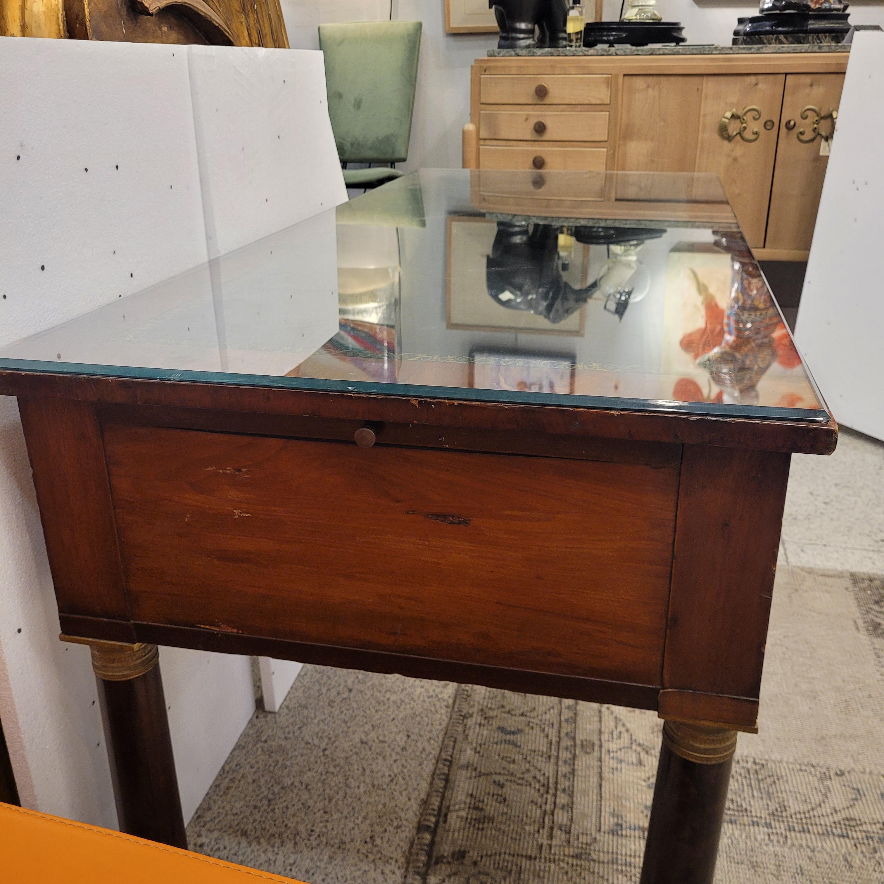 Escritorio Imperio Francés mesa de trabajo, madera ,  ormolu , Bureau Plat en venta 6