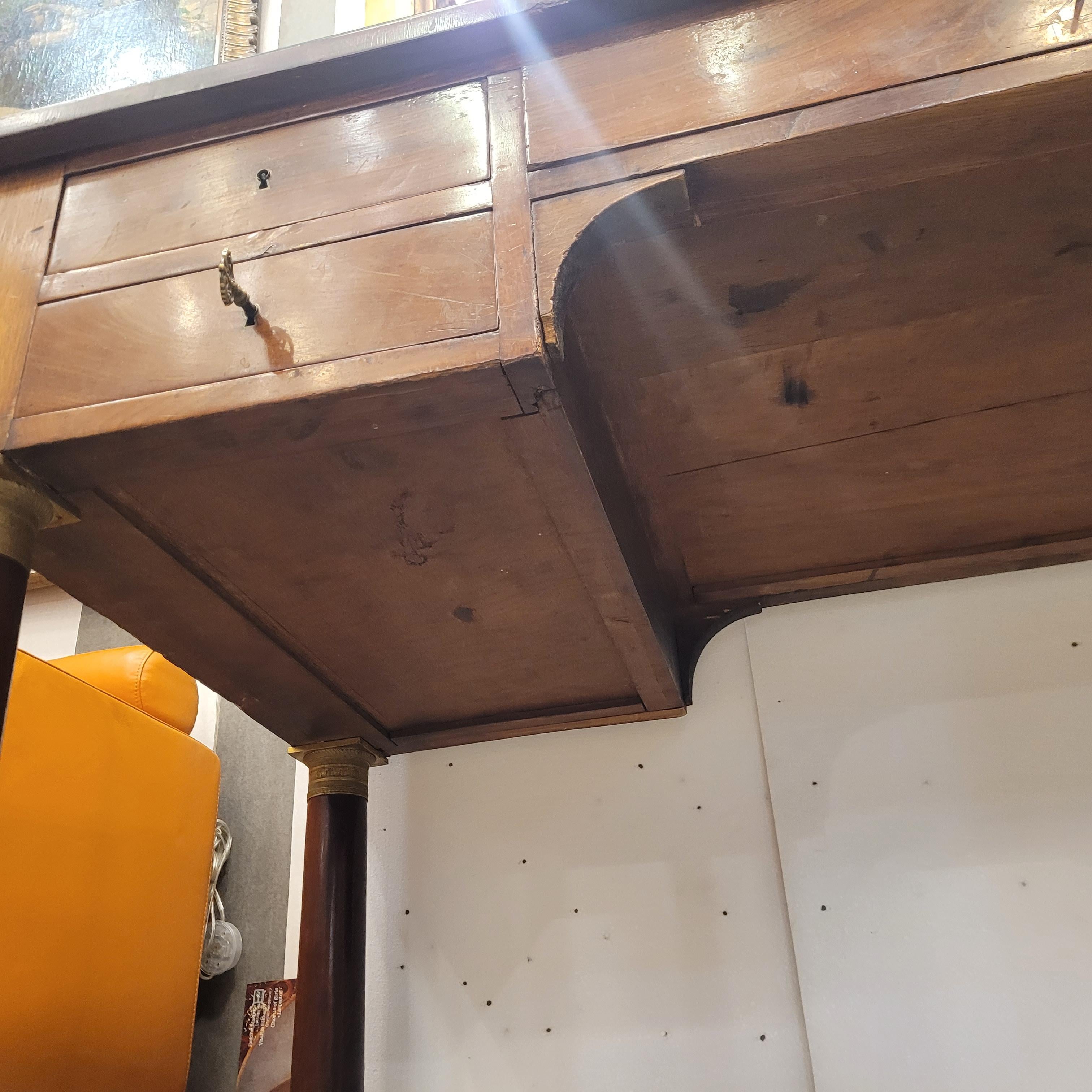 Escritorio Imperio Francés mesa de trabajo, madera ,  ormolu , Bureau Plat en venta 8