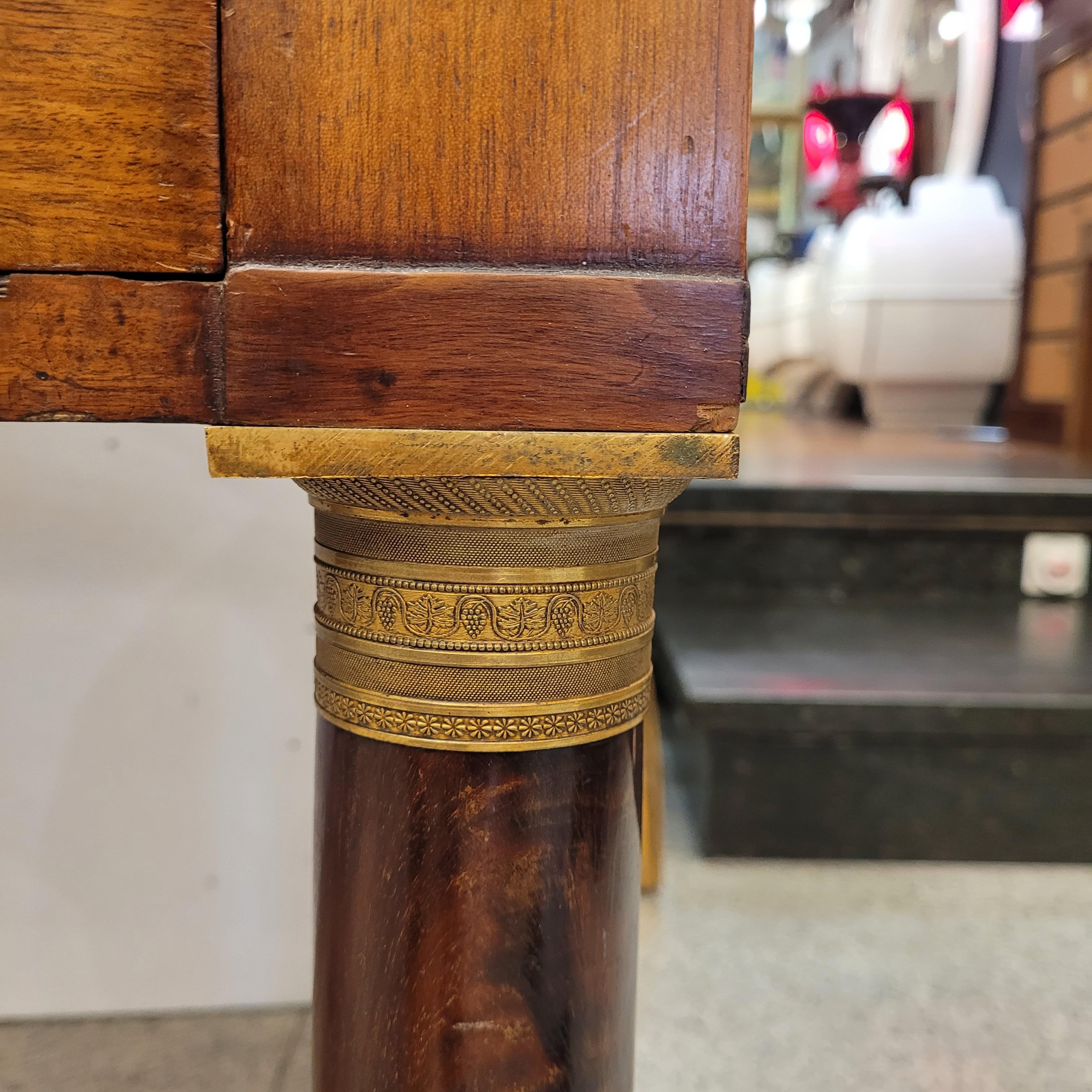 Escritorio Imperio Francés mesa de trabajo, madera ,  ormolu , Bureau Plat en venta 10