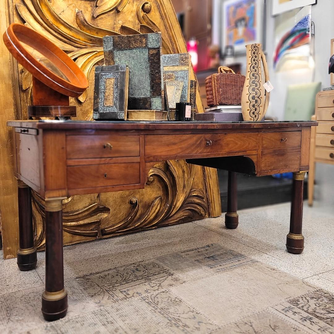 Escritorio Imperio Francés mesa de trabajo, madera ,  ormolu , Bureau Plat en Bueno estado para la venta en Valladolid, ES