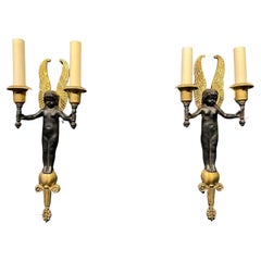 French Empire Double Light Sconces