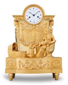 French Empire Duchess du Berry Clock by Jean-André Reiche