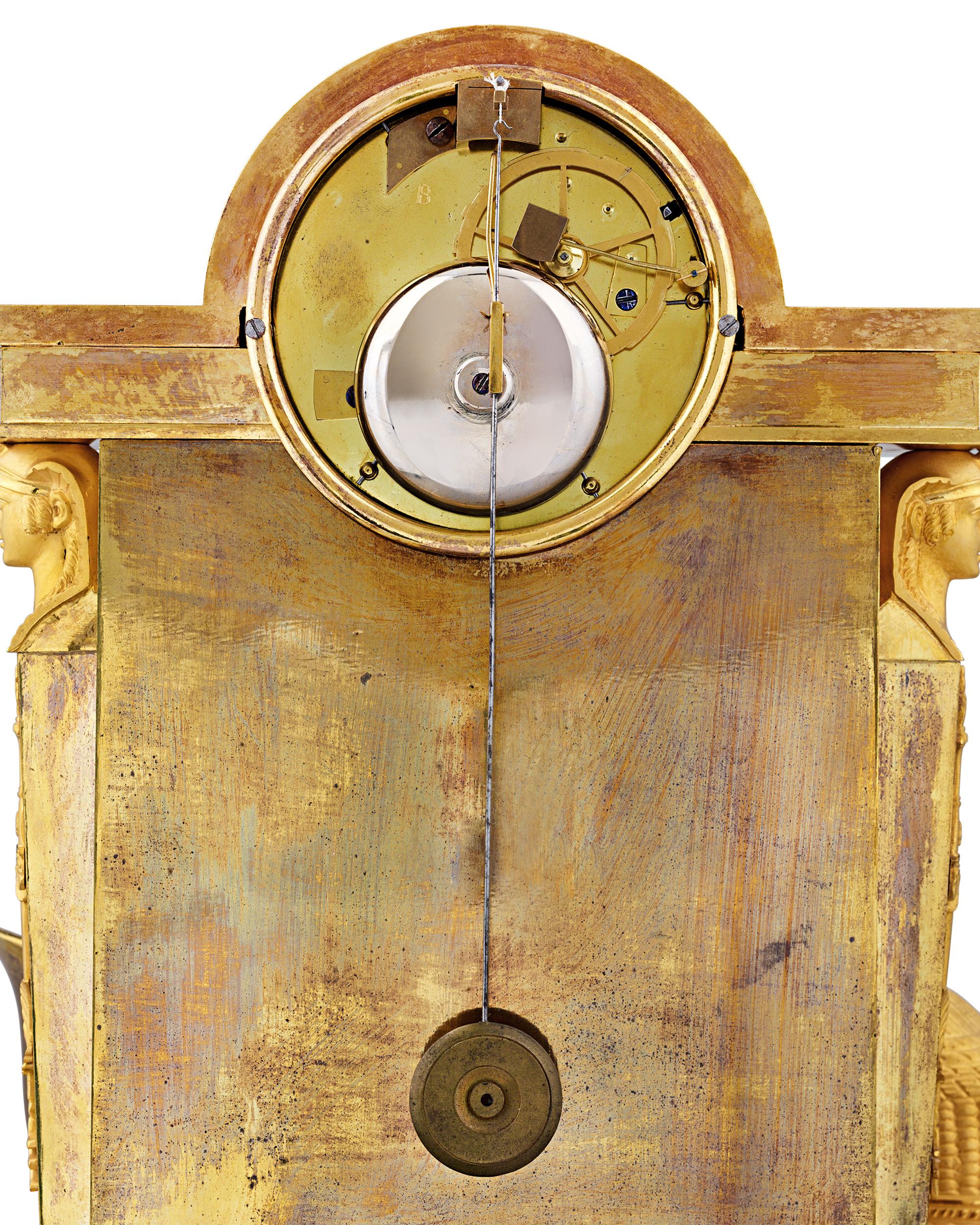 French Empire Duchess du Berry Clock by Jean-André Reiche 1