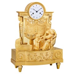 French Empire Duchess du Berry Clock by Jean-André Reiche