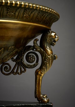 French Empire Early 19th Century Bronze Tripod Cassolette Brule Parfum