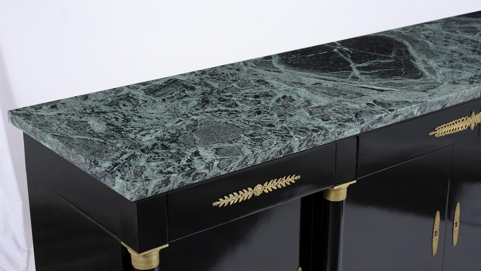 French Empire Ebonized Marble Buffet 2