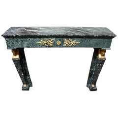 French Empire Emerald Marble Mantel