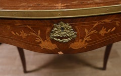 French Empire Extending Side Table Marquetry Inlay Drop Leaf c.1880