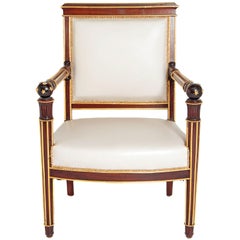 French Empire Fauteuil by Ébéniste Jacob-Desmalter, circa 1820