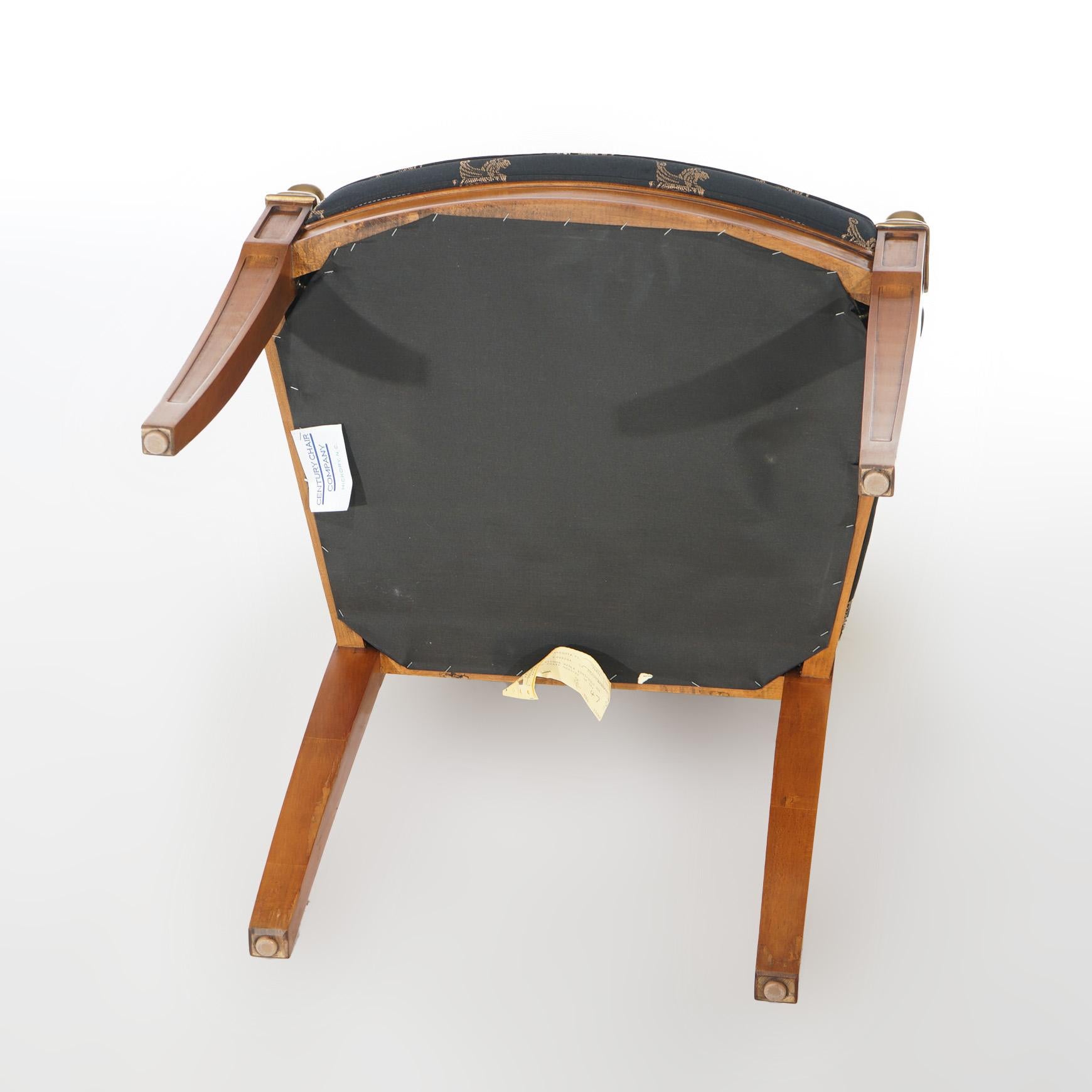 Figuraler französischer Empire-Sessel aus ebonisiertem, vergoldetem Holz mit Delphinen aus dem 20. Jahrhundert im Angebot 9