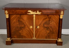 Flame Mahogany and Gilt Bronze Commode with Rouge Griotte By Molitor