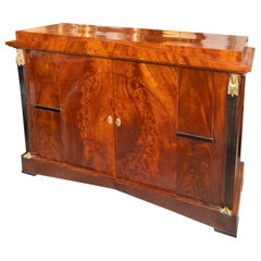 French Empire Flame Mahogany Cabinet