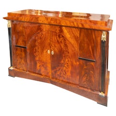 French Empire Flame Mahogany Cabinet