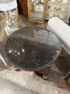 French Empire Flame Mahogany Center Table