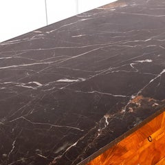 French Empire Flame Mahogany Chest of Drawers with Marble Top