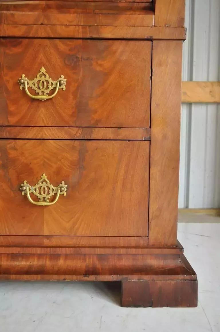Französisches Empire Sekretär-Schreibtisch aus geflammtem Mahagoni mit ausklappbarer Front, Abattant im Angebot 4