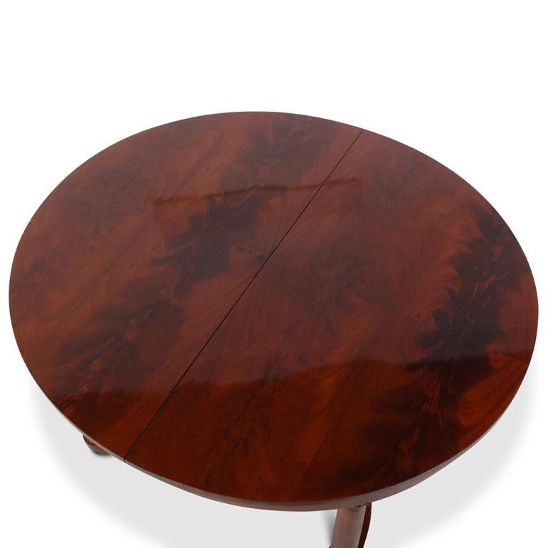 20th Century French Empire Flame Mahogany Oval Dining Table