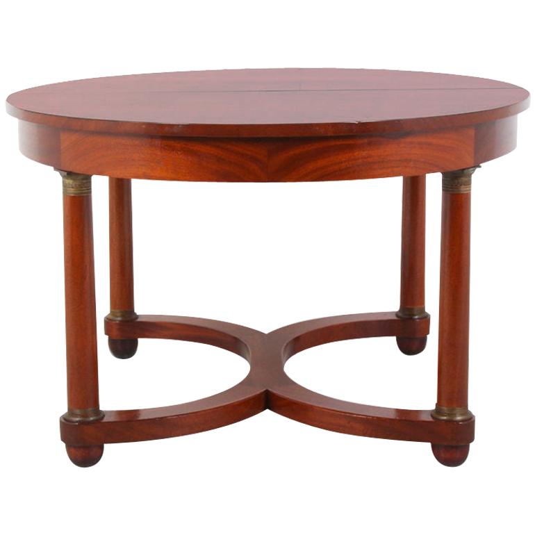 French Empire Flame Mahogany Oval Dining Table