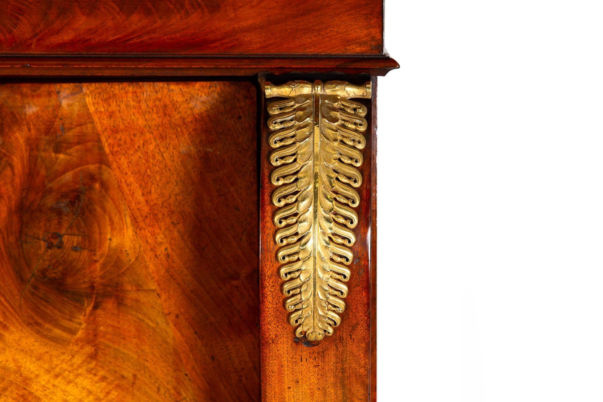 Französisches Empire Geflammtes Mahagoni Secretaire a'Abattant Schreibtisch ca. 1830 7
