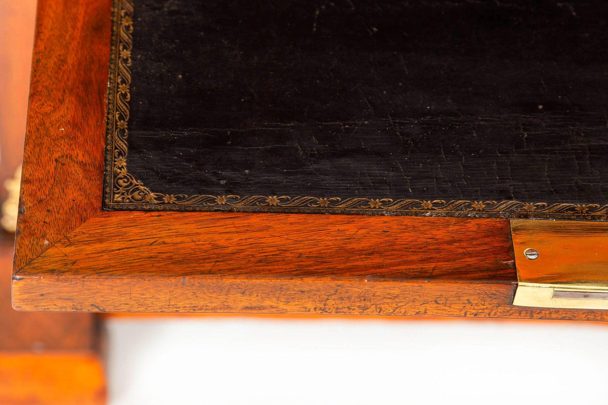 Französisches Empire Geflammtes Mahagoni Secretaire a'Abattant Schreibtisch ca. 1830 10