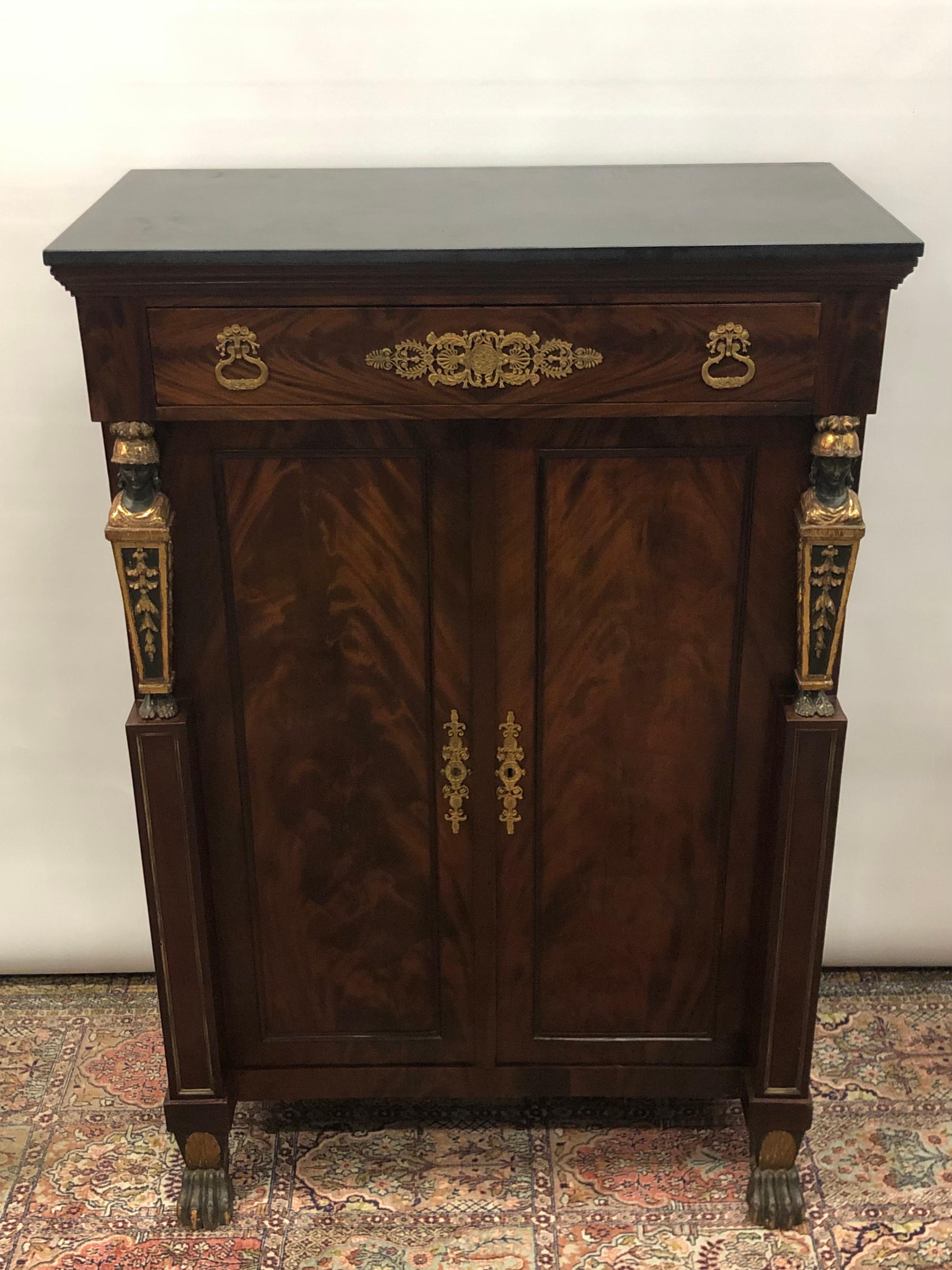 French Empire Gentleman's Cabinet / Chest with Soldier Motifs 19th Century 8