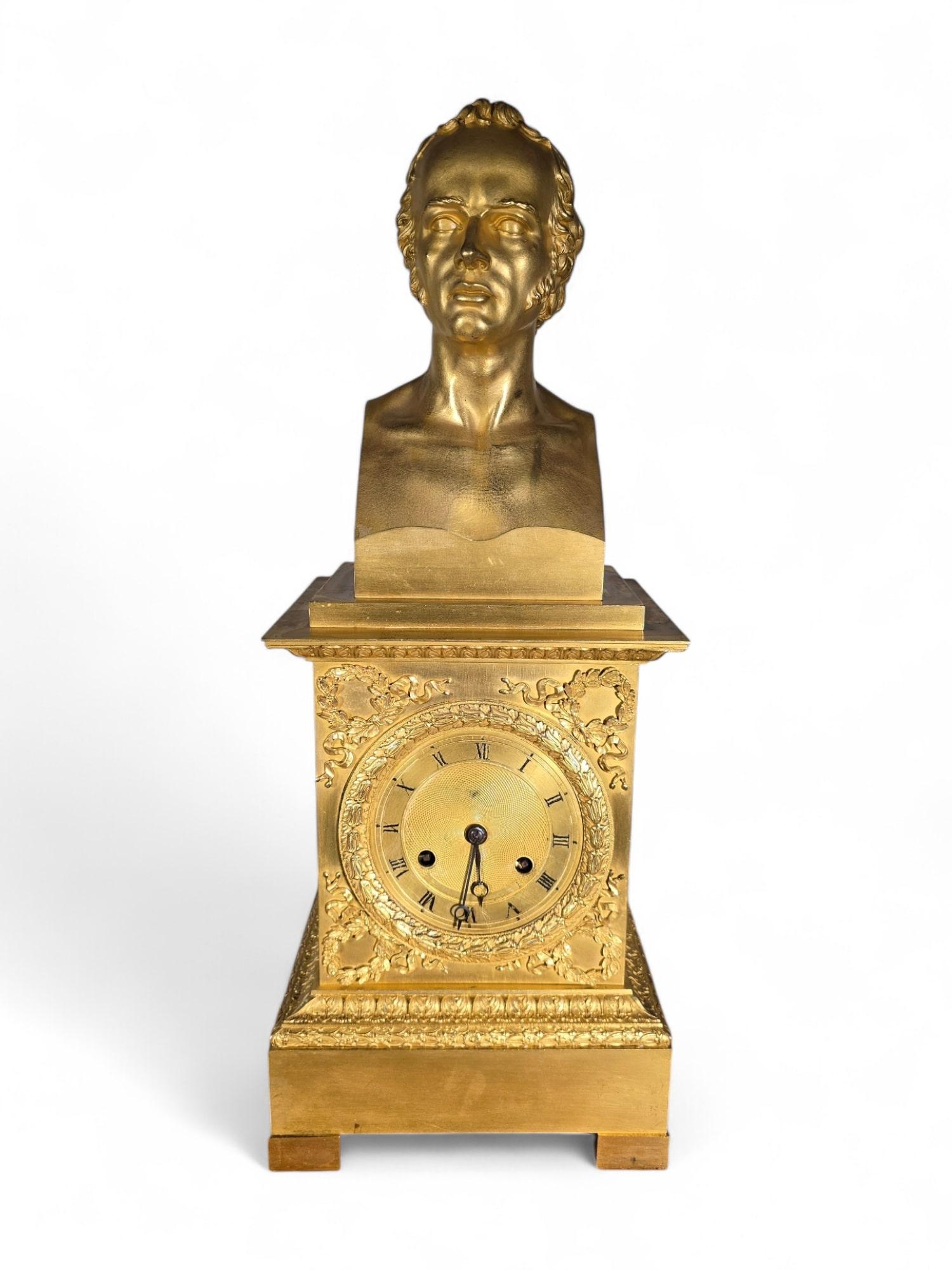 French Empire Gilded Bronze Mantel Clock For Sale 10