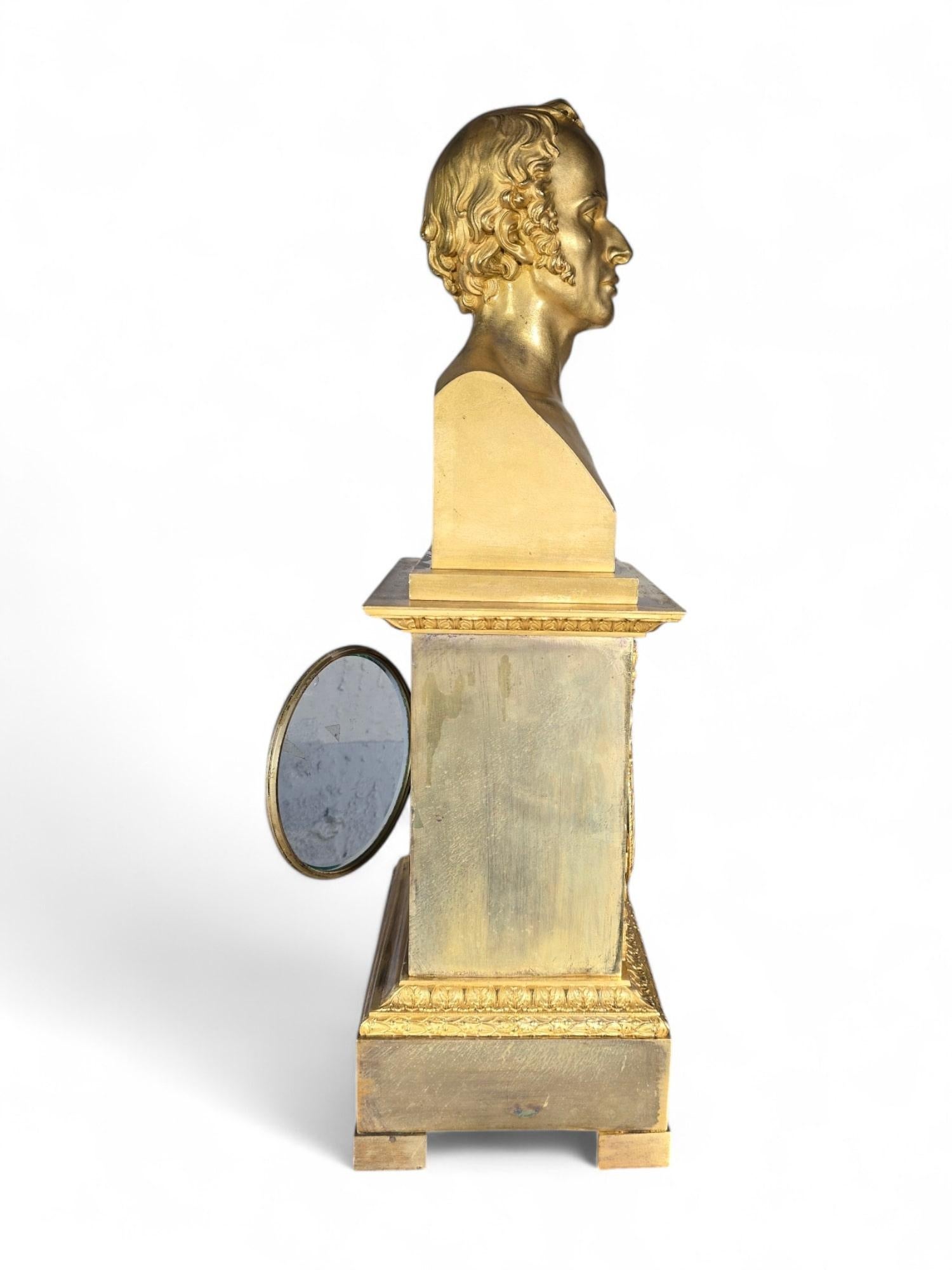 Late 18th Century French Empire Gilded Bronze Mantel Clock For Sale