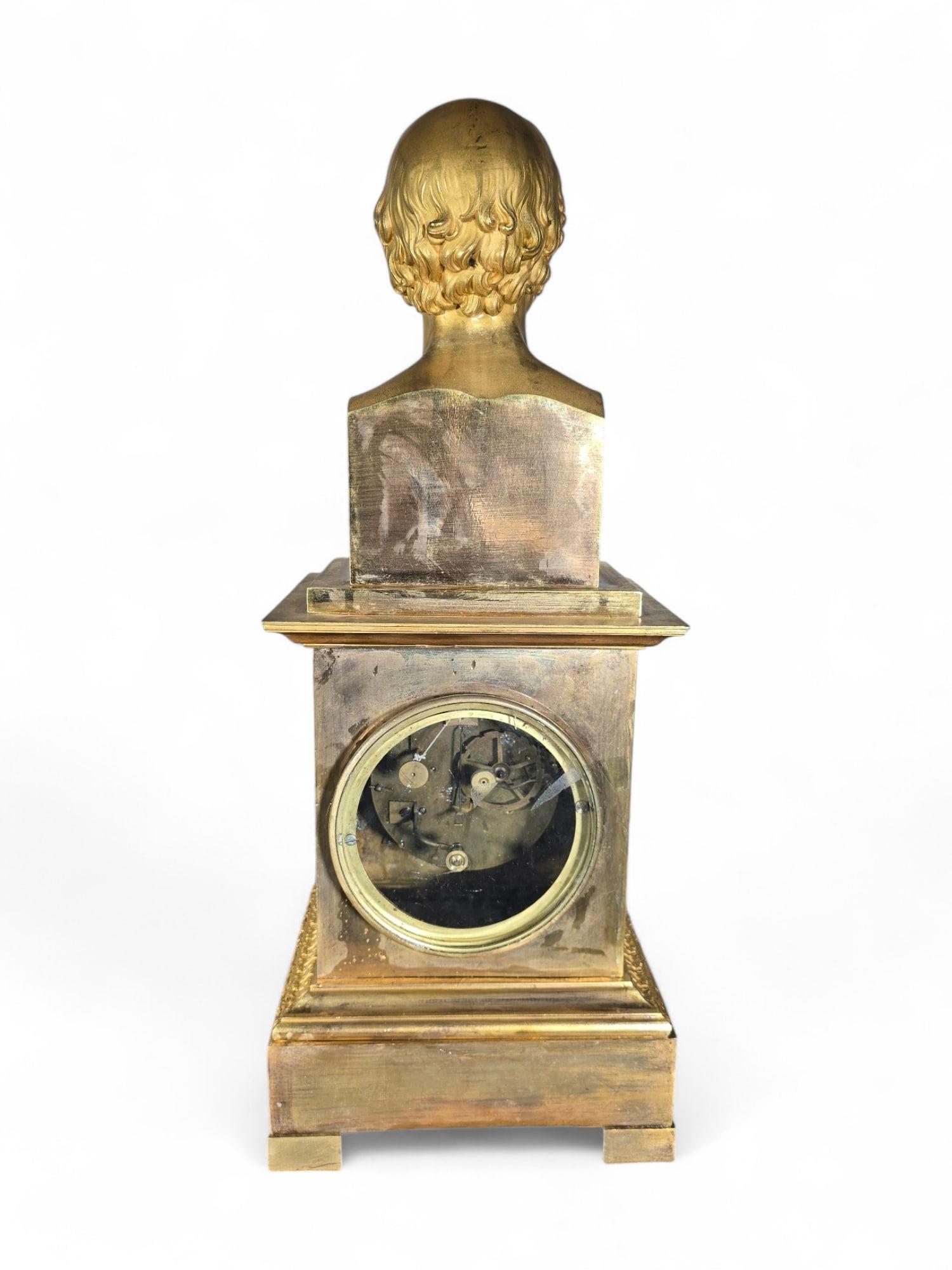 French Empire Gilded Bronze Mantel Clock For Sale 1