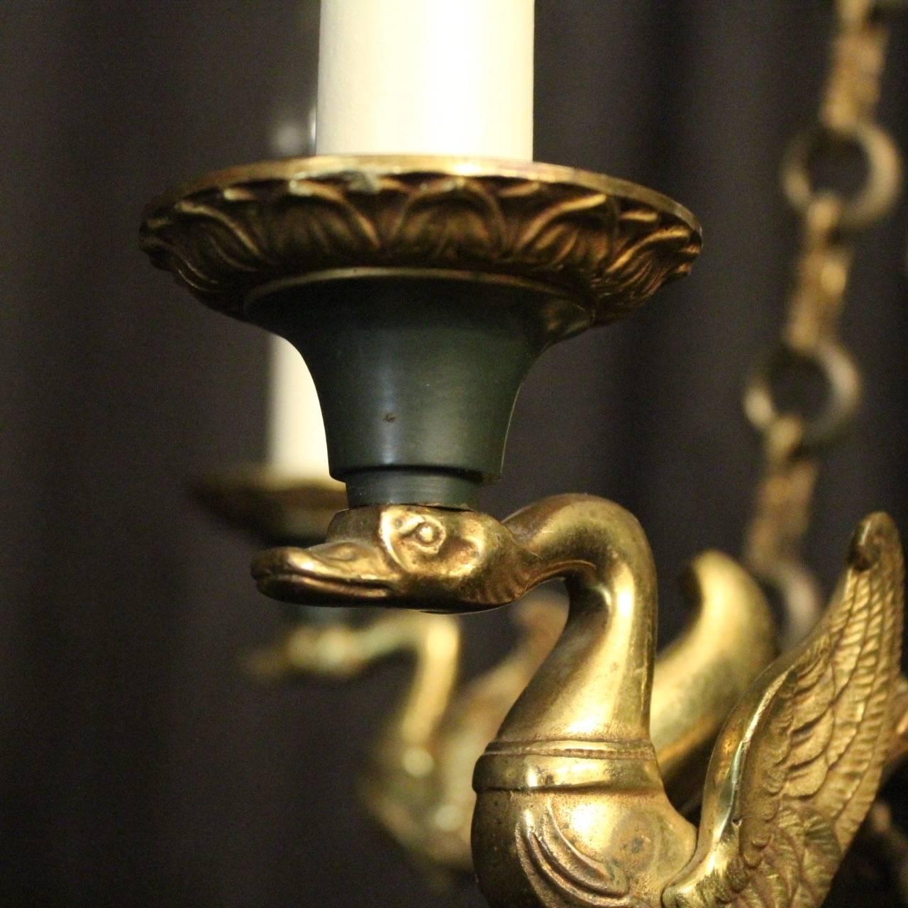 French Empire Gilded Bronze Seven-Light Chandelier 4