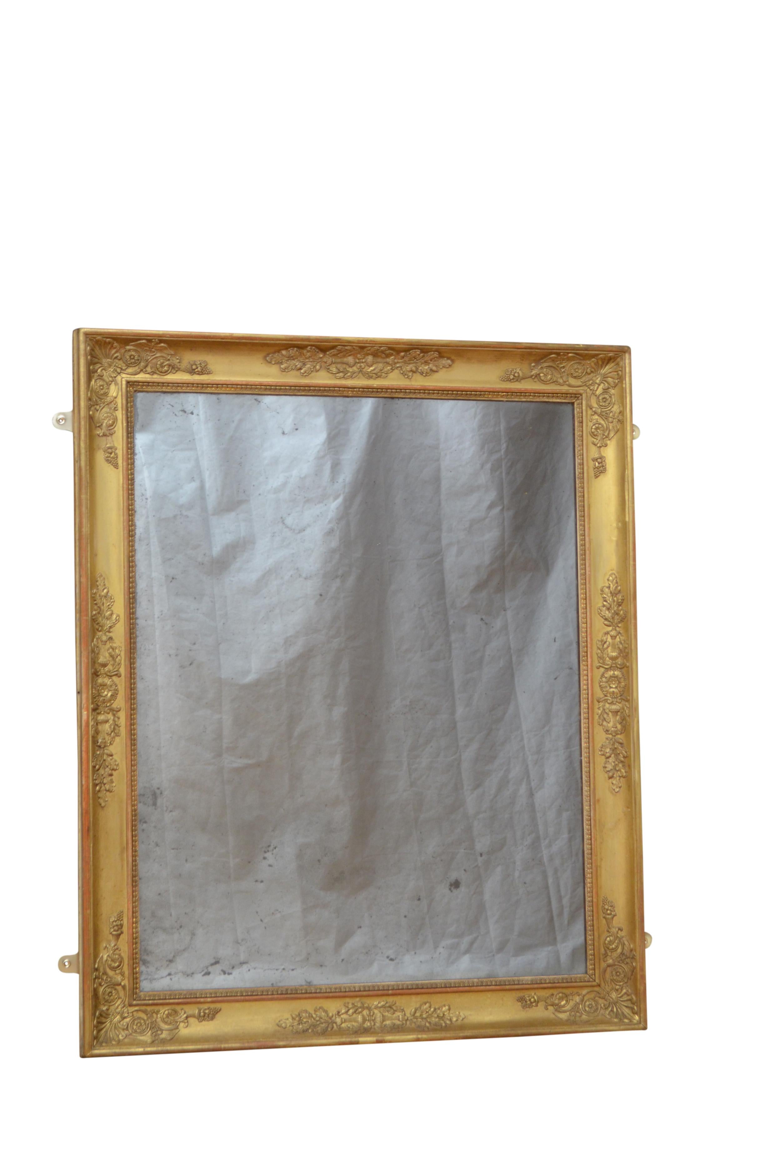 Français Miroir Empire doré c1840s H32