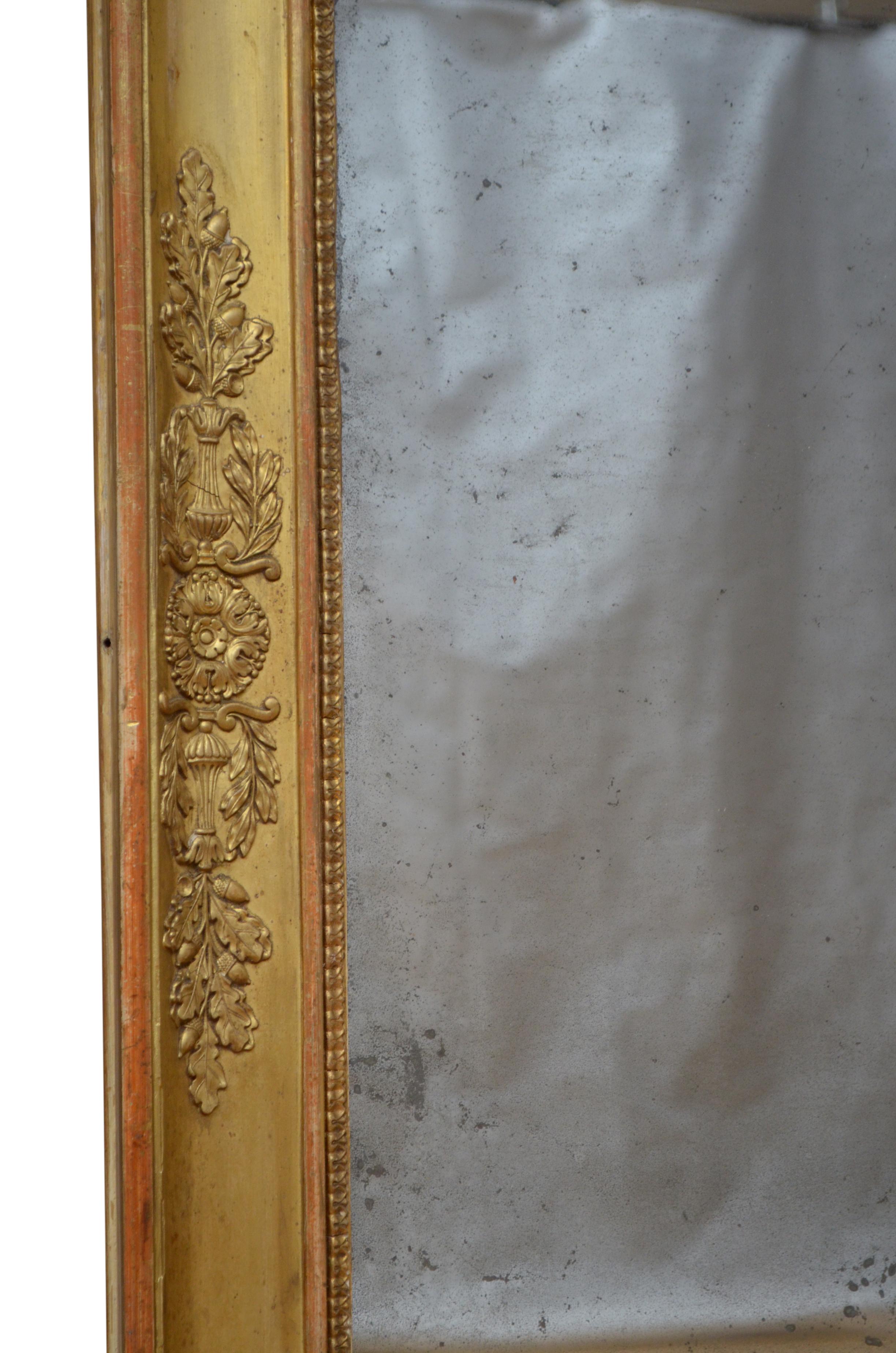 XIXe siècle Miroir Empire doré c1840s H32