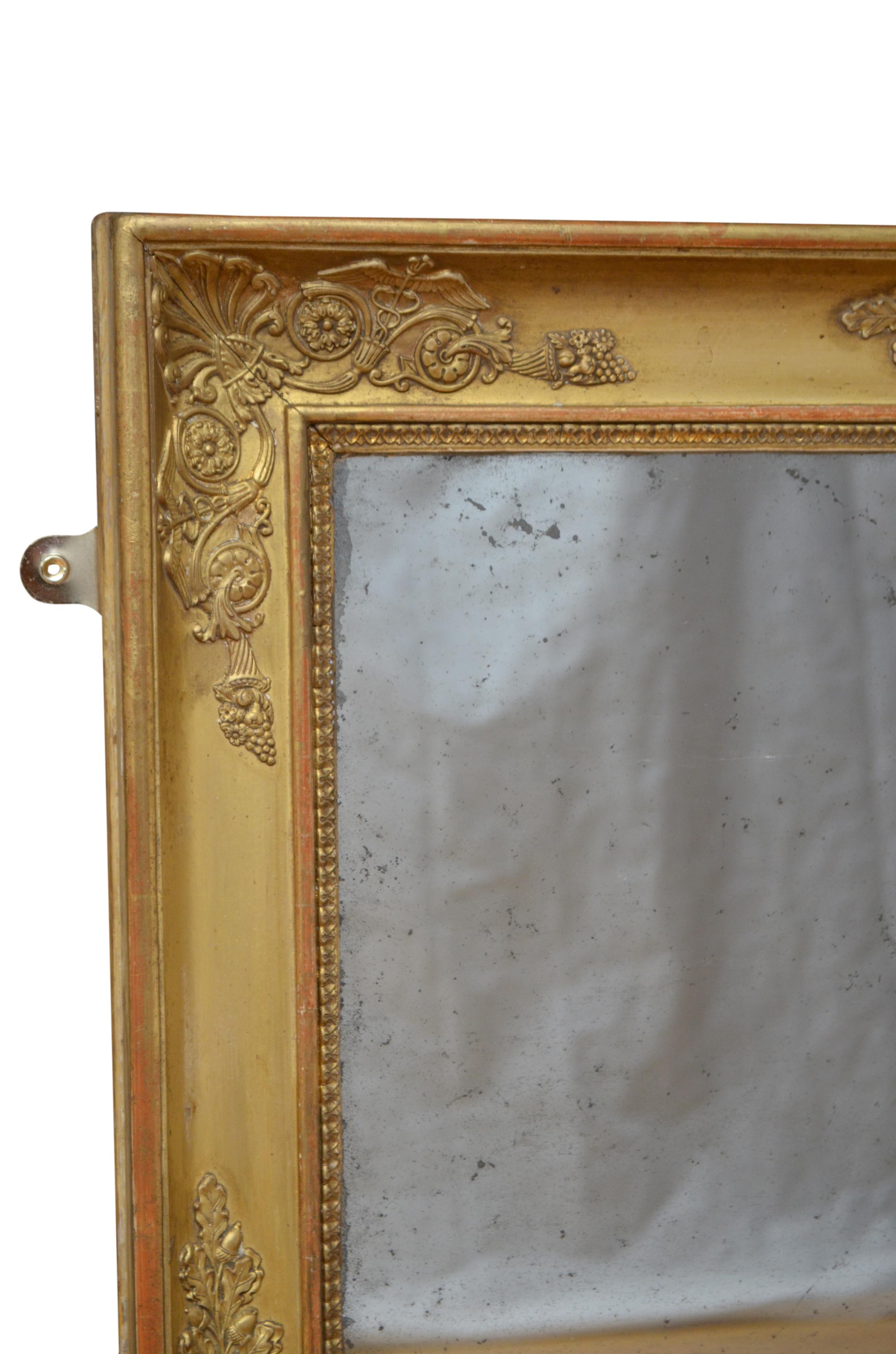 Miroir Empire doré c1840s H32