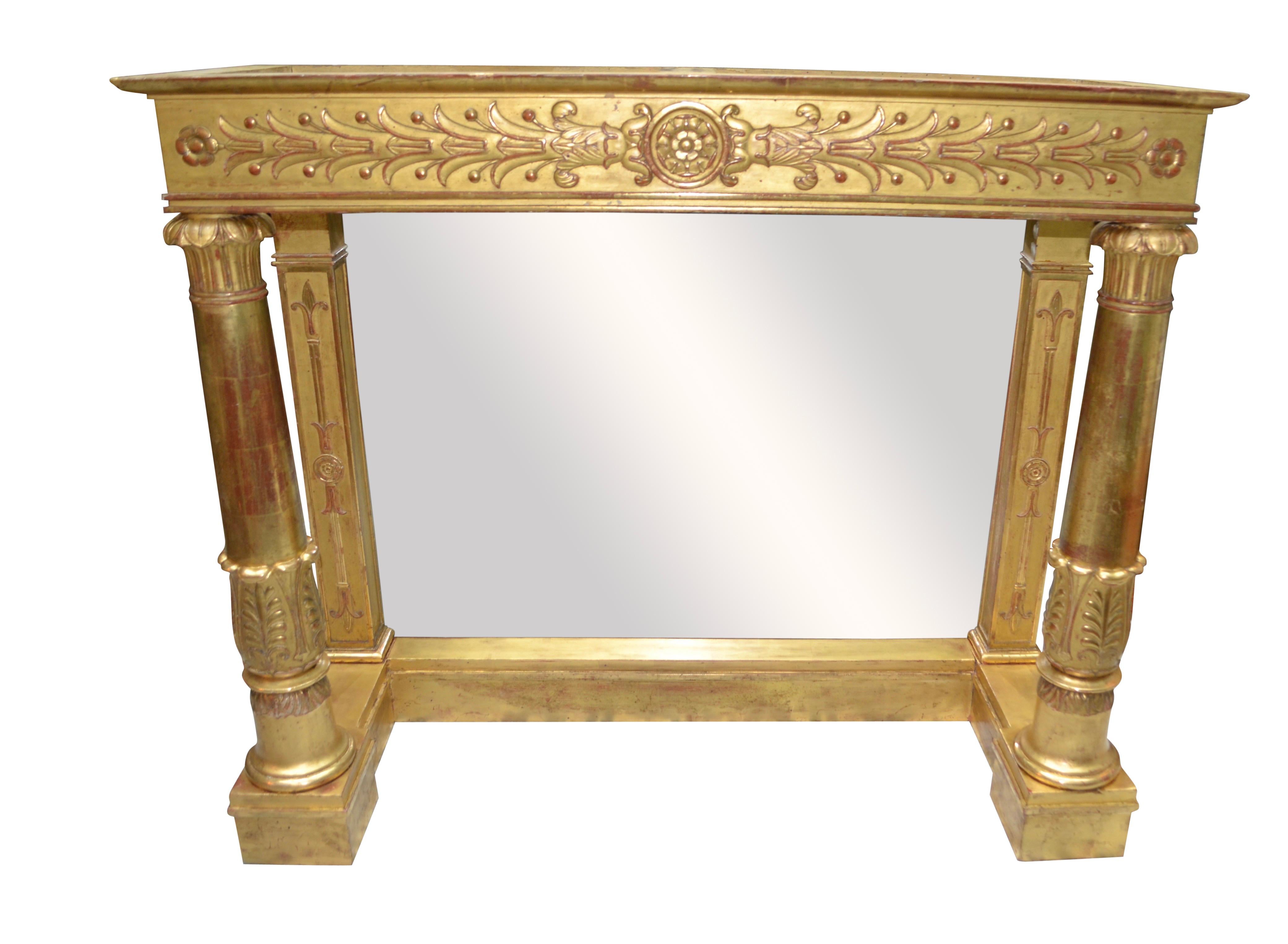 Console Empire française en bois doré surmontée de marbre, estampillée  Pierre Belange en vente 7