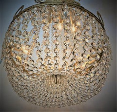 French Empire Gilt Bronze and Crystal Chandelier