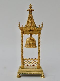 Empire Gilt Bronze Bell In the shape of a Chinese Miniature Pagoda Bell Tower