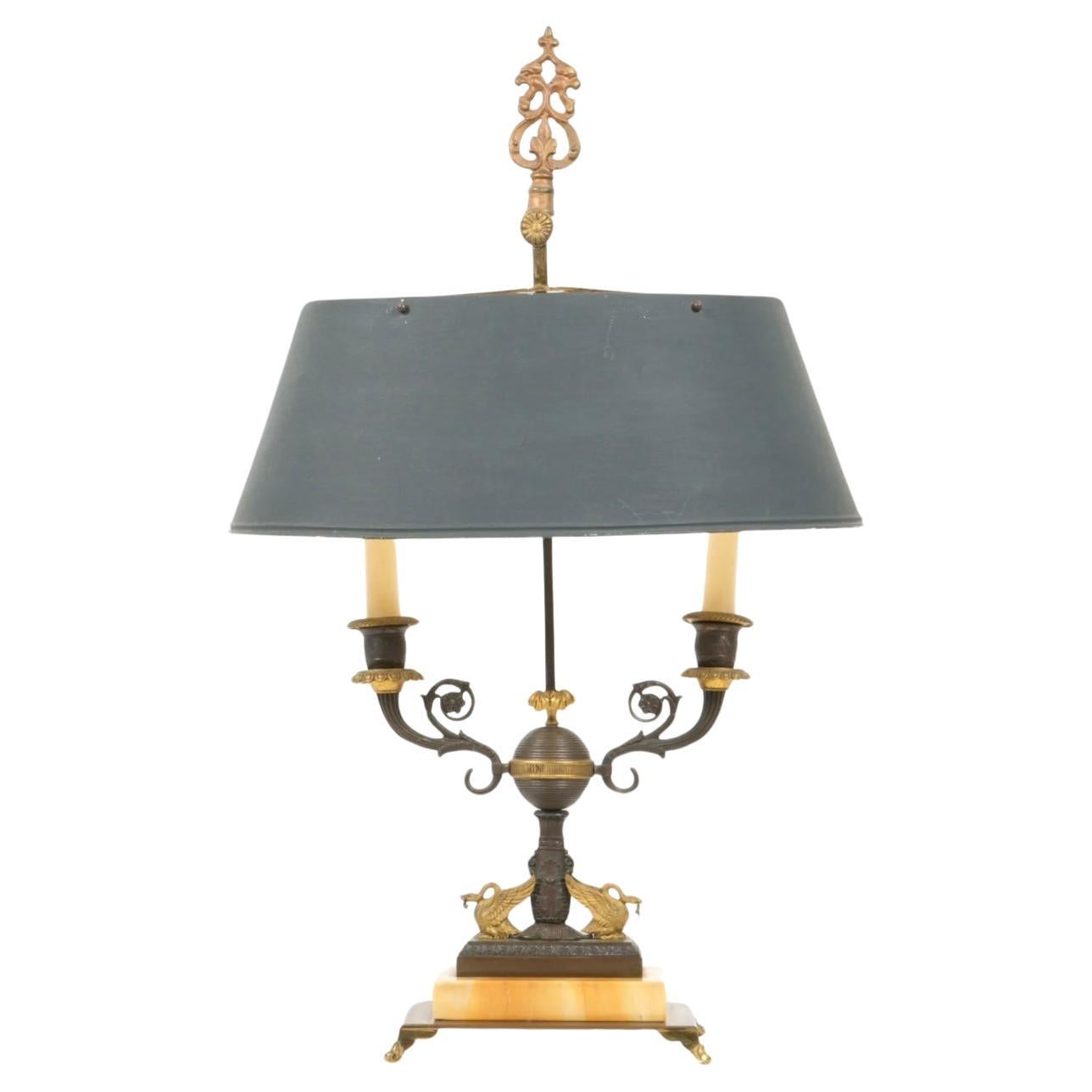 Lampe bouillotte Empire française en bronze doré  en vente